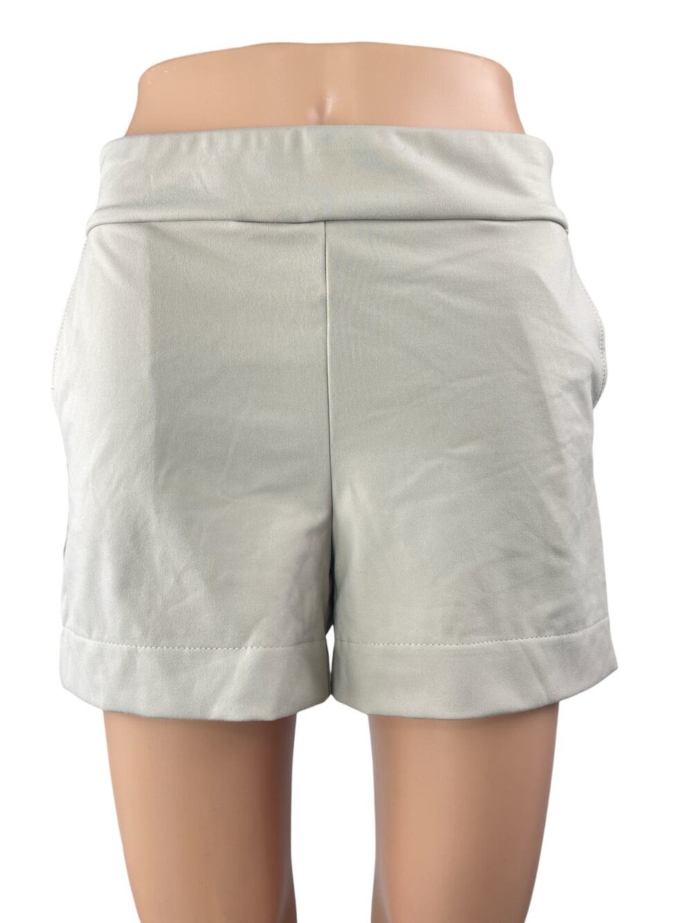 NEW Rachel Zoe Women's Gray High Waisted Pull On Pocket Mini Casual Shorts Sz S